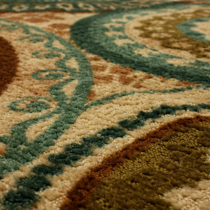 Acropolis Medallion Brown & Blue Area Rug