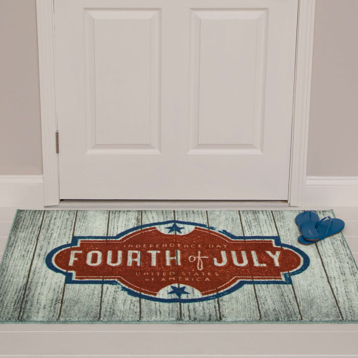 Independence Day Gray Accent Rug