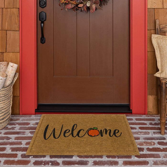 Welcome Pumpkin Brown Mat