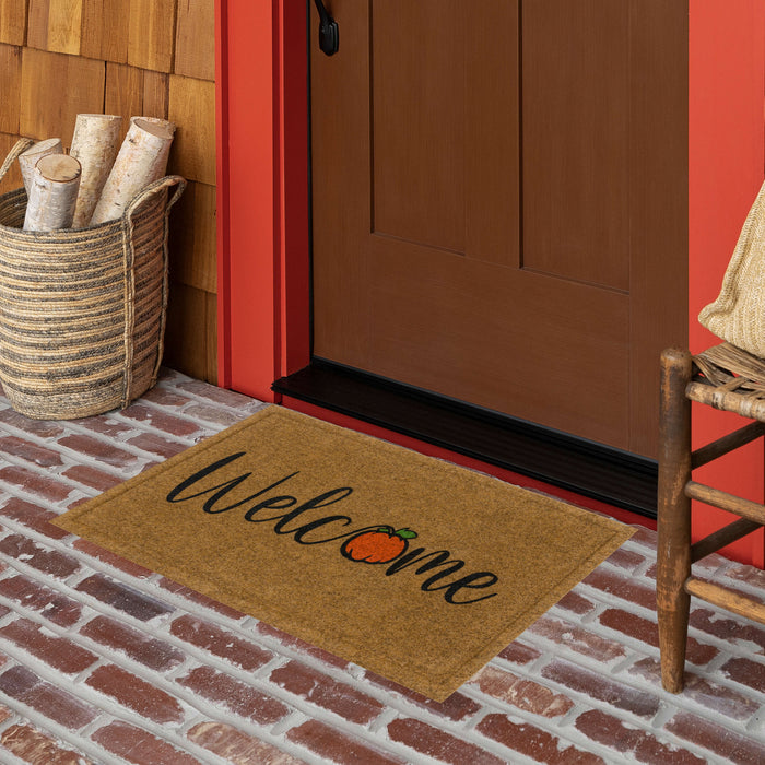 Welcome Pumpkin Brown Mat