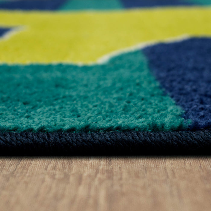 Lucia Dancing Dino Blue & Green Area Rug