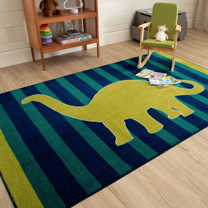 Lucia Dancing Dino Blue & Green Area Rug