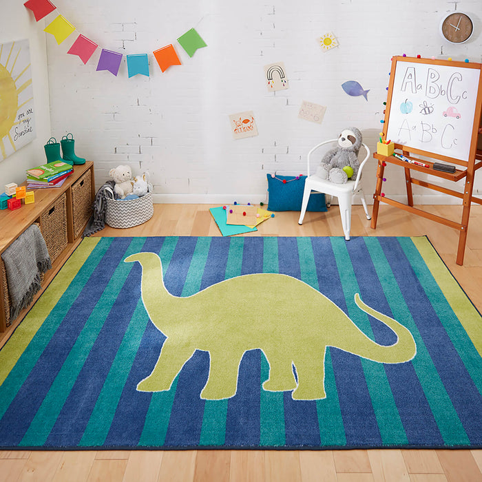 Lucia Dancing Dino Blue & Green Area Rug