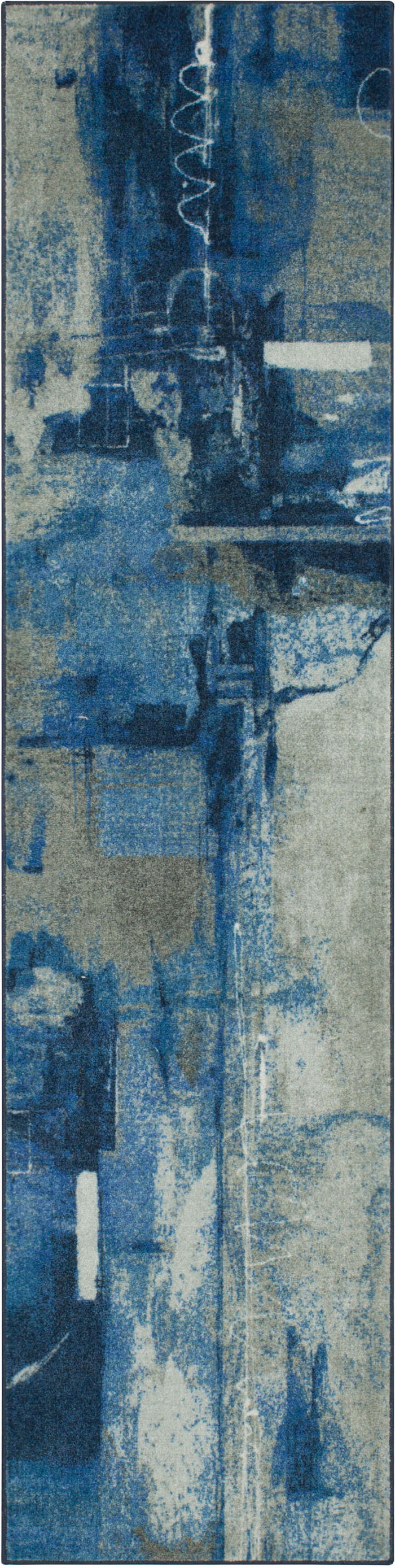 Technicolor Fritz Blue Area Rug