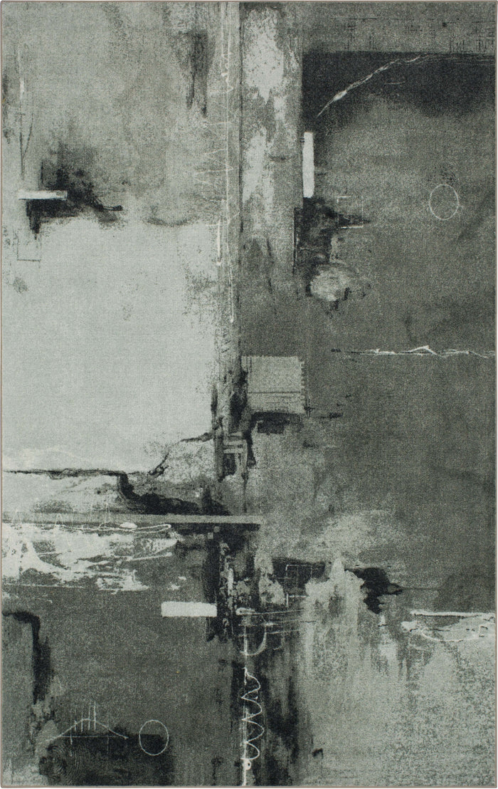 Technicolor Fritz Grey and Black Area Rug