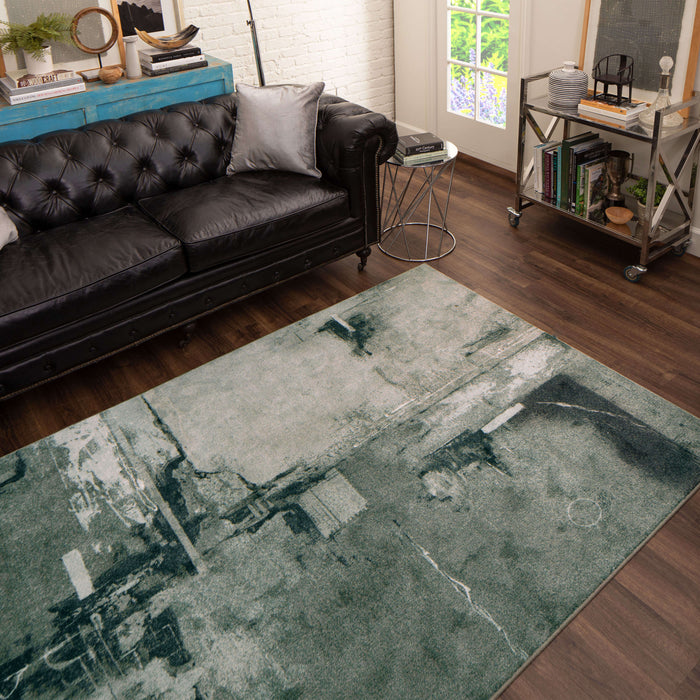 Technicolor Fritz Grey and Black Area Rug