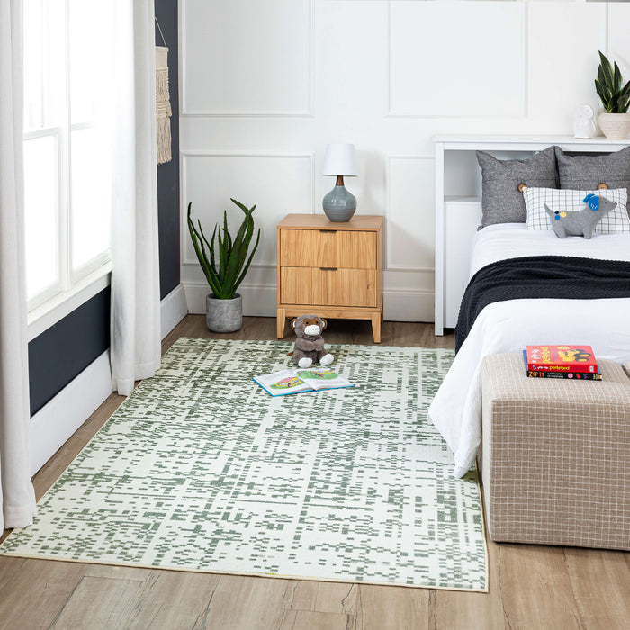 Technicolor Matrix Cream Area Rug