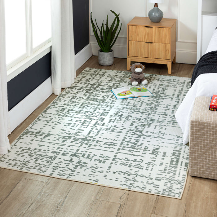 Technicolor Matrix Cream Area Rug