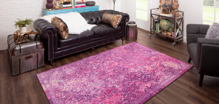 Technicolor Persian Pink & Purple Area Rug