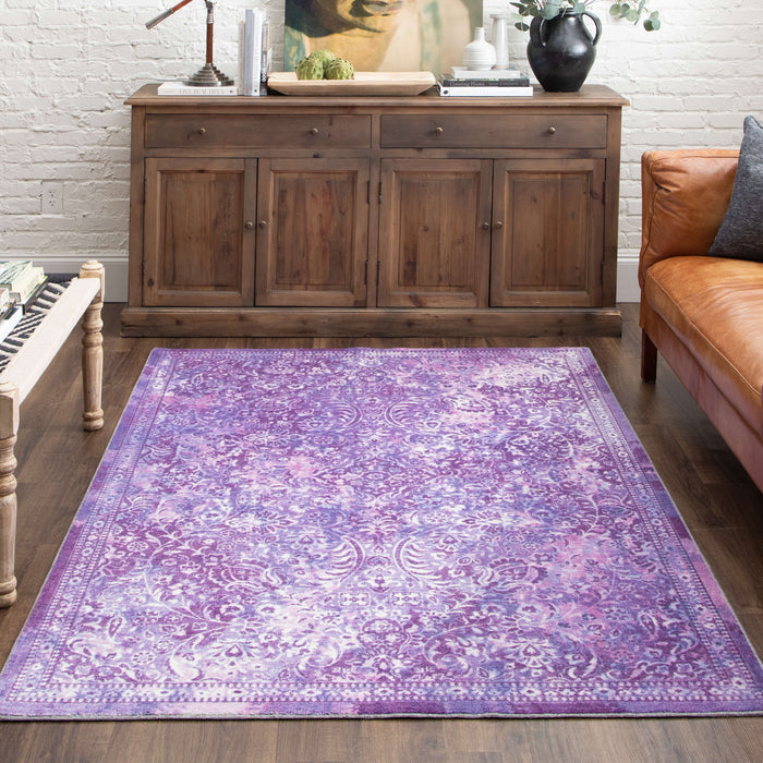 Technicolor Persian Purple Area Rug