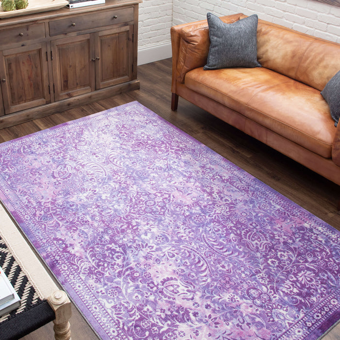Technicolor Persian Purple Area Rug