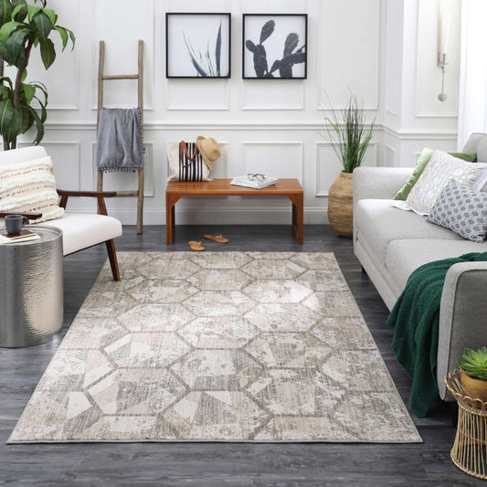 Geometric Collage Oyster Area Rug by Scott Living