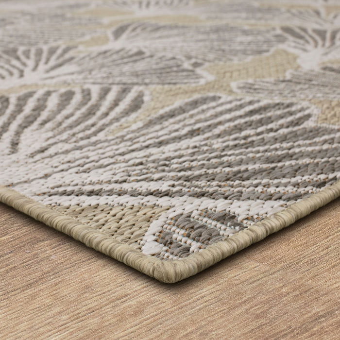 Jackson Leaf Fronds Taupe Area Rug