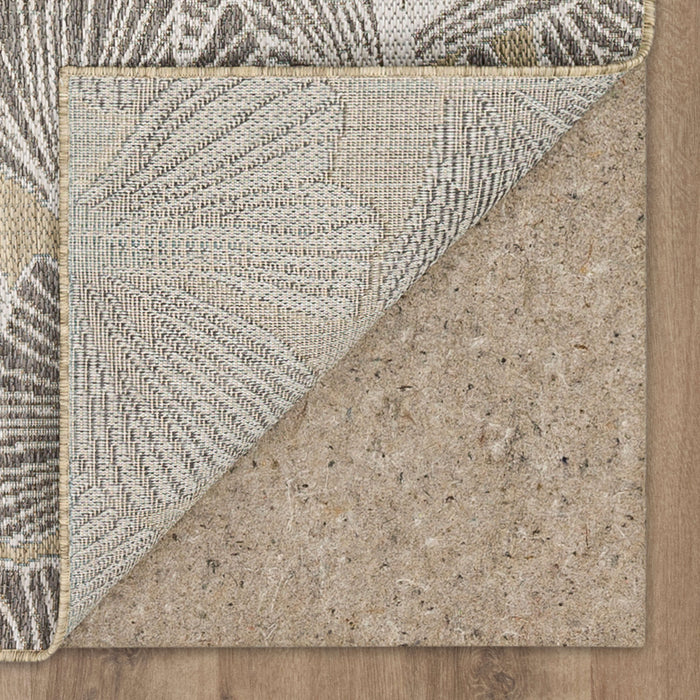 Jackson Leaf Fronds Taupe Area Rug