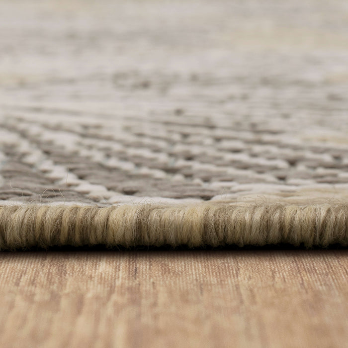 Jackson Leaf Fronds Taupe Area Rug
