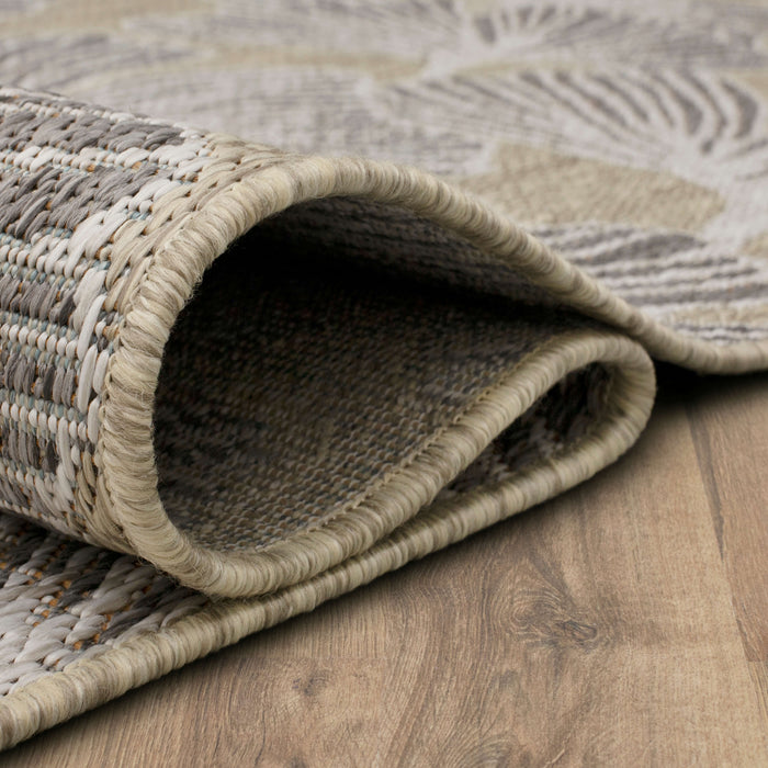 Jackson Leaf Fronds Taupe Area Rug