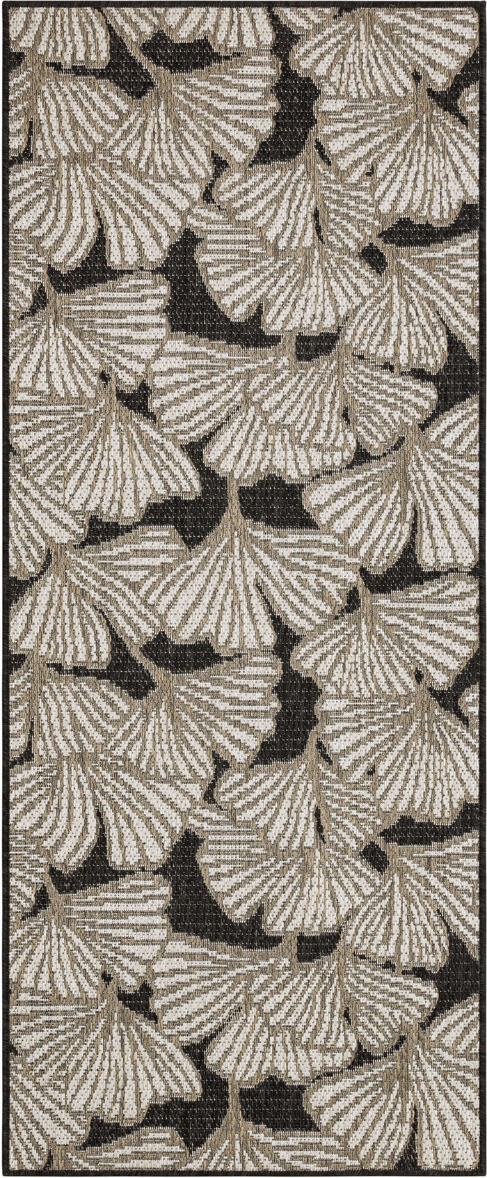 Jackson Leaf Fronds Black Area Rug