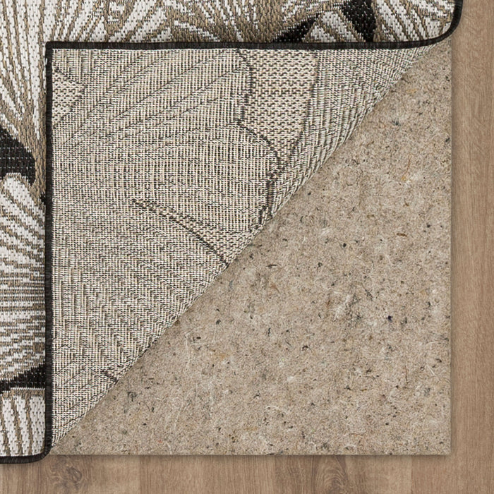 Jackson Leaf Fronds Black Area Rug