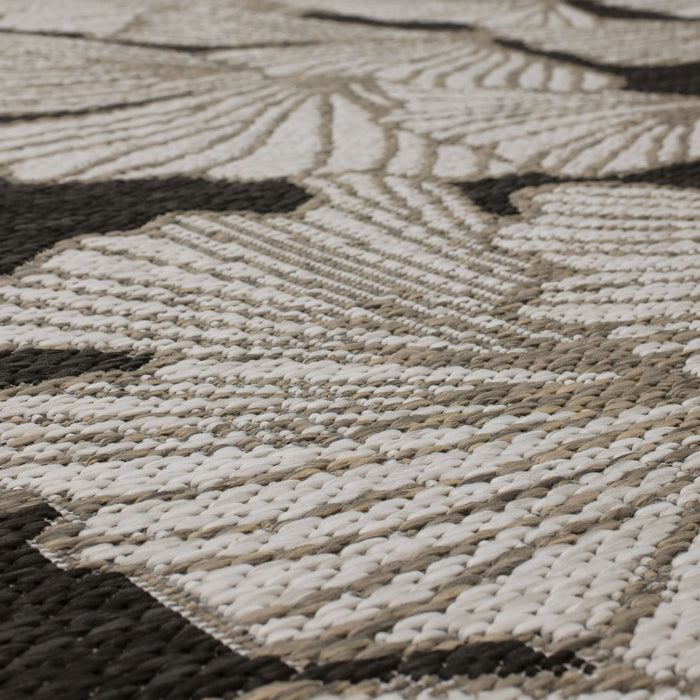 Jackson Leaf Fronds Black Area Rug