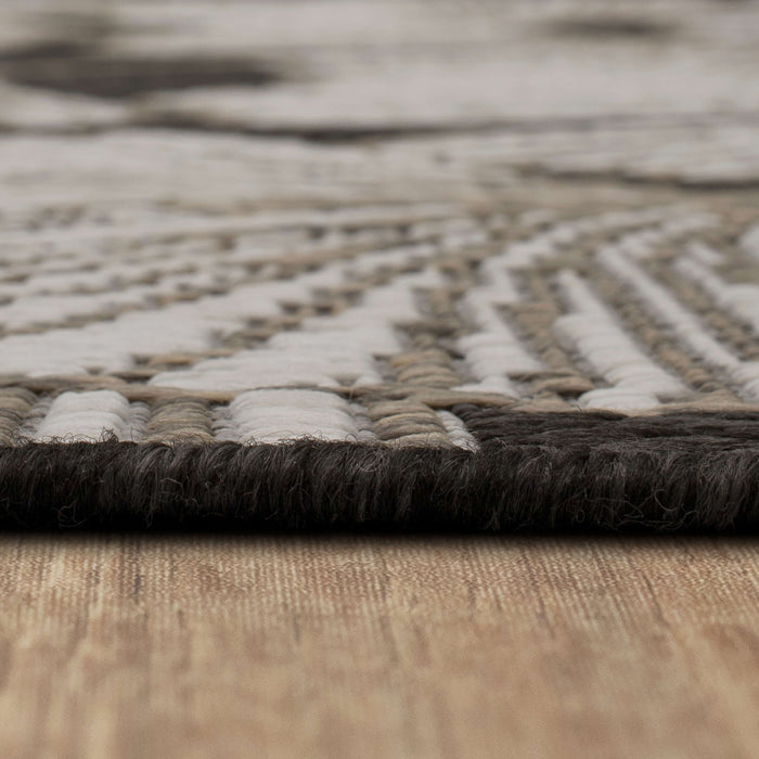 Jackson Leaf Fronds Black Area Rug
