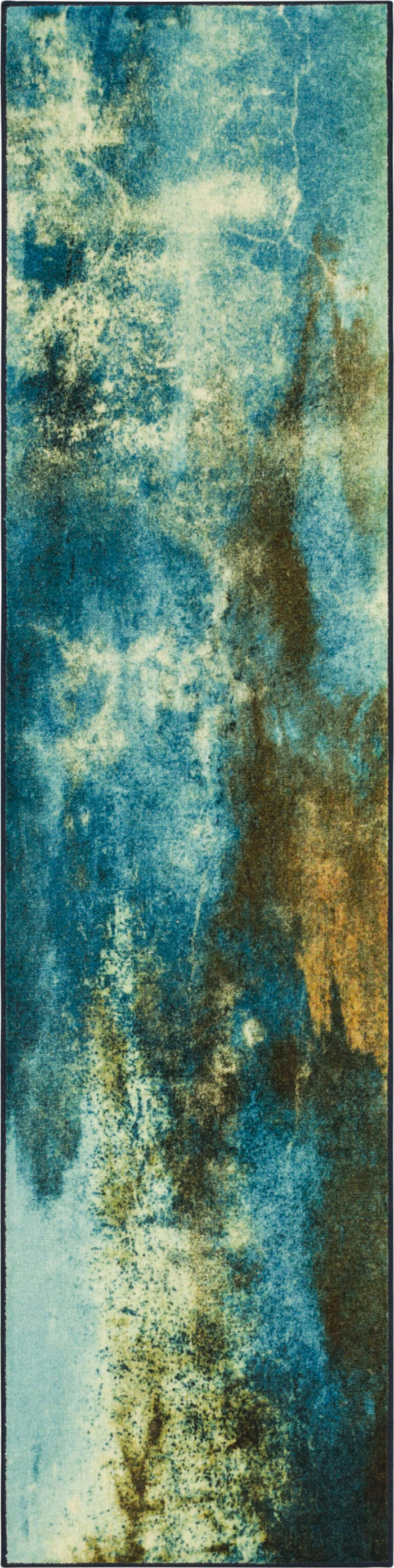 Technicolor Ice Field Blue Area Rug