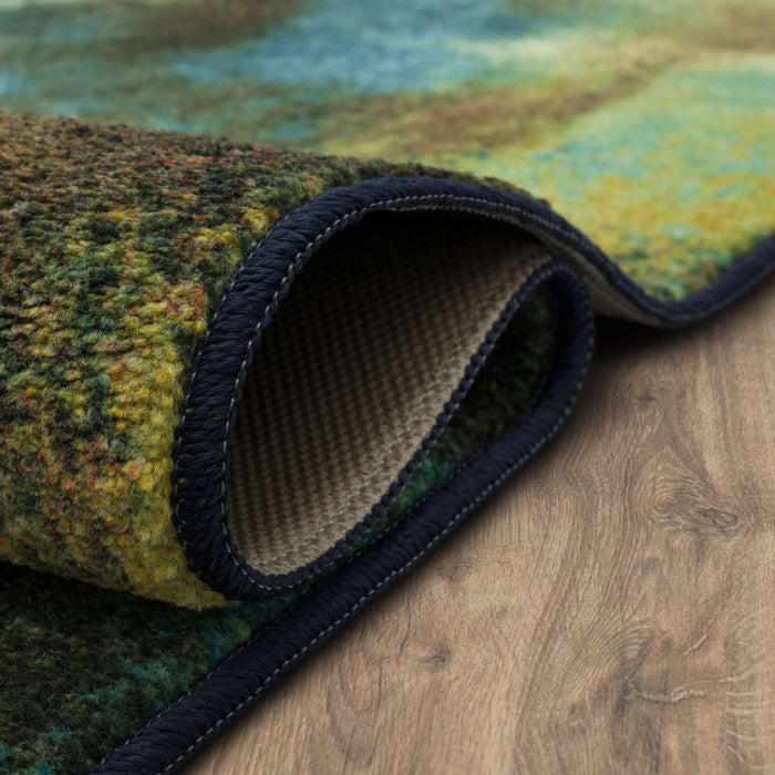 Technicolor Ice Field Blue Area Rug