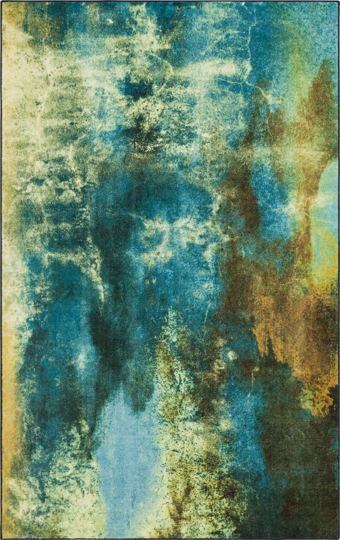 Technicolor Ice Field Blue Area Rug
