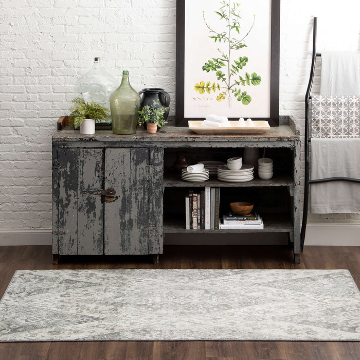 Technicolor Dulce Gray & White Area Rug