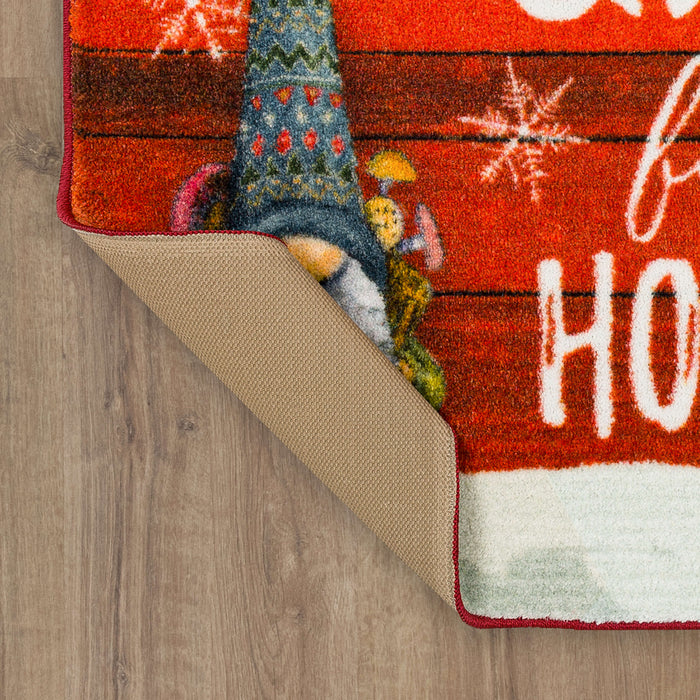 Gnome for the Holidays Red Accent Rug
