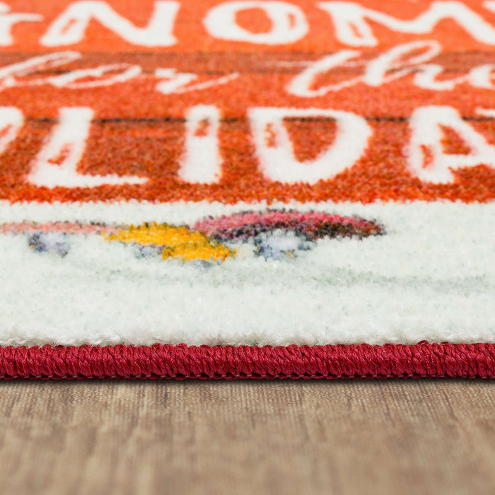 Gnome for the Holidays Red Accent Rug