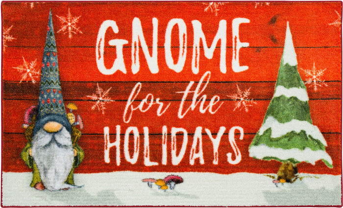Gnome for the Holidays Red Accent Rug