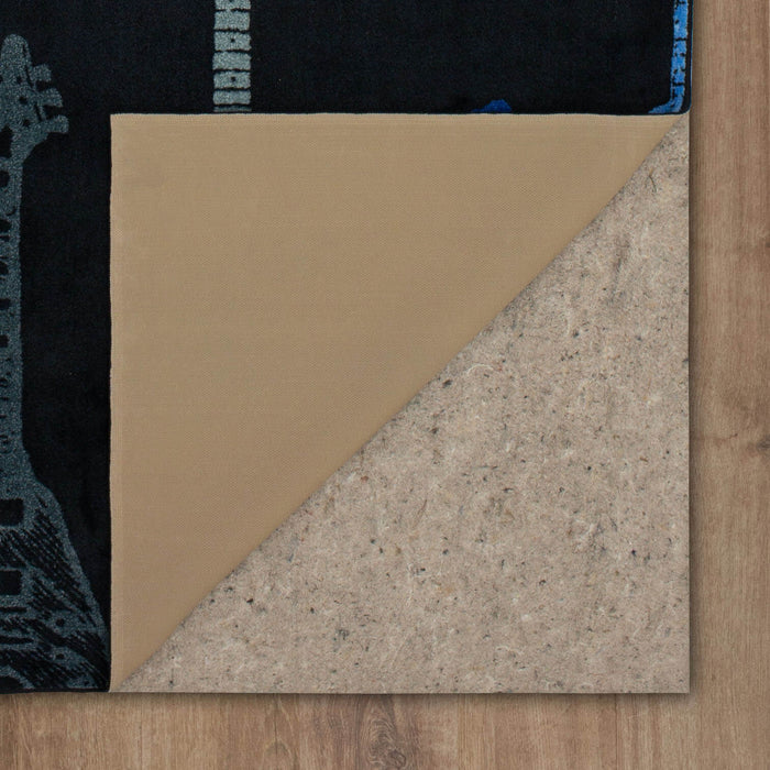 Technicolor Guitar Medley Blue Area Rug