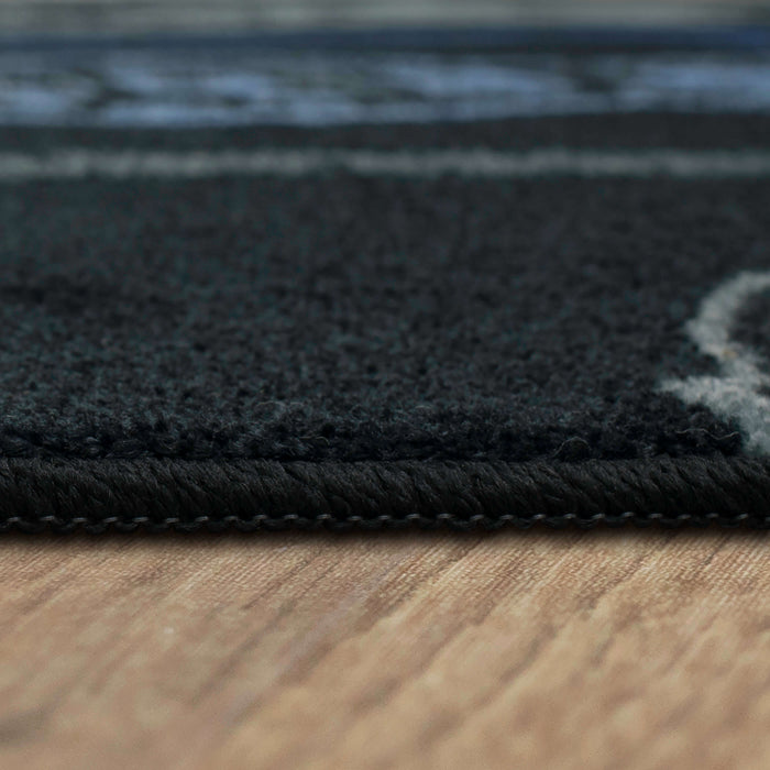 Technicolor Guitar Medley Blue Area Rug