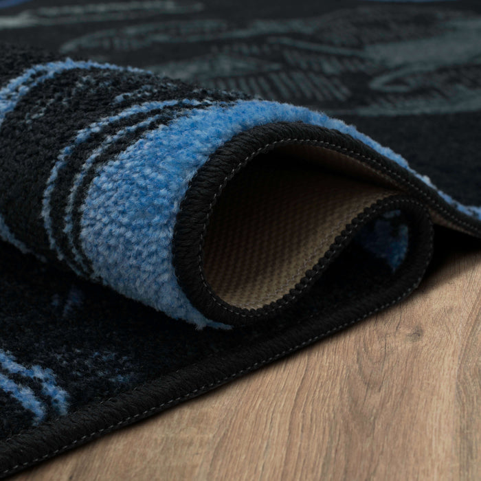 Technicolor Guitar Medley Blue Area Rug