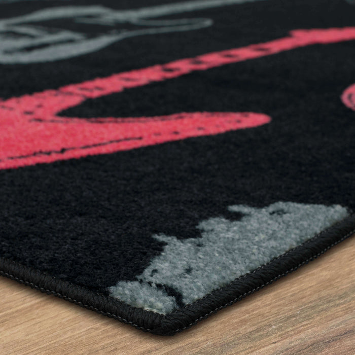 Technicolor Guitar Medley Pink Area Rug
