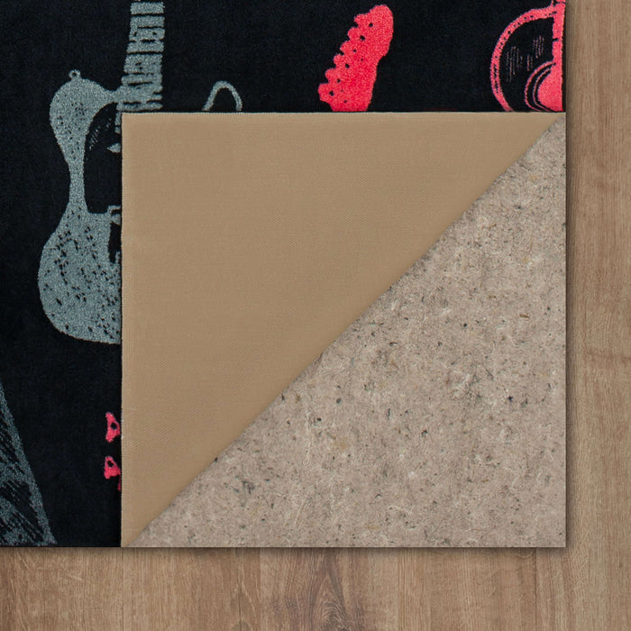 Technicolor Guitar Medley Pink Area Rug