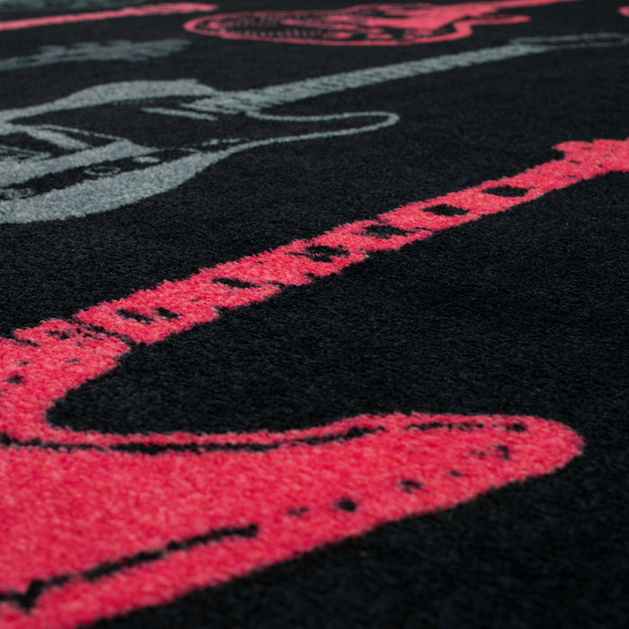 Technicolor Guitar Medley Pink Area Rug
