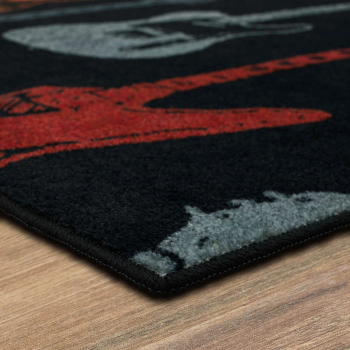 Technicolor Guitar Medley Red Area Rug