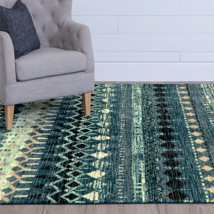 Elsa Stripe Navy Area Rug
