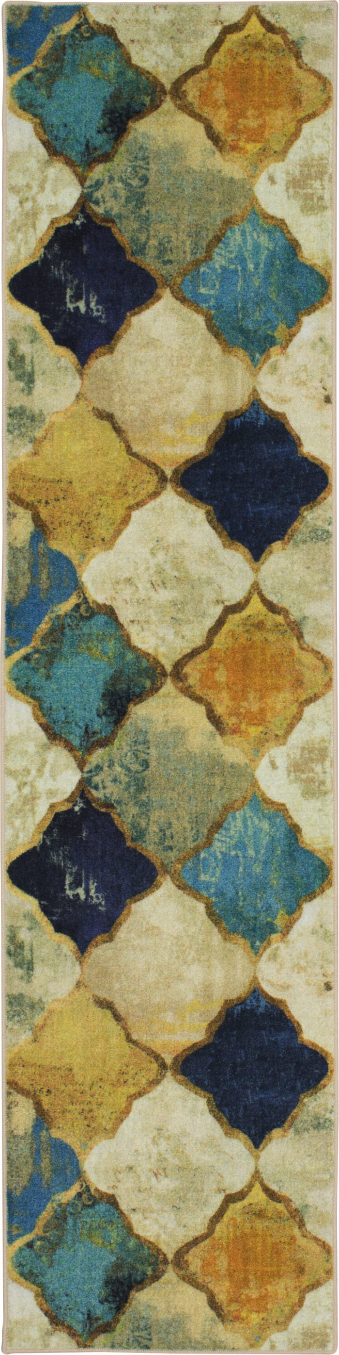 Technicolor Chivalry Blue & Gold Area Rug