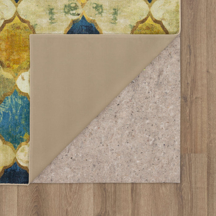 Technicolor Chivalry Blue & Gold Area Rug