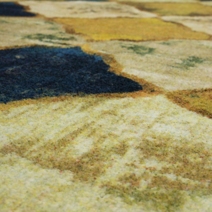 Technicolor Chivalry Blue & Gold Area Rug