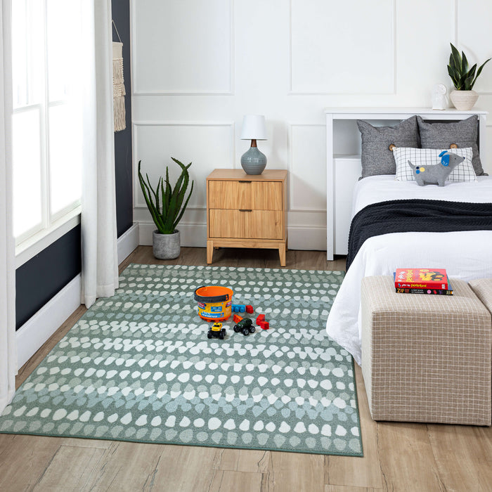 Technicolor Haley Stripe Grey Area Rug