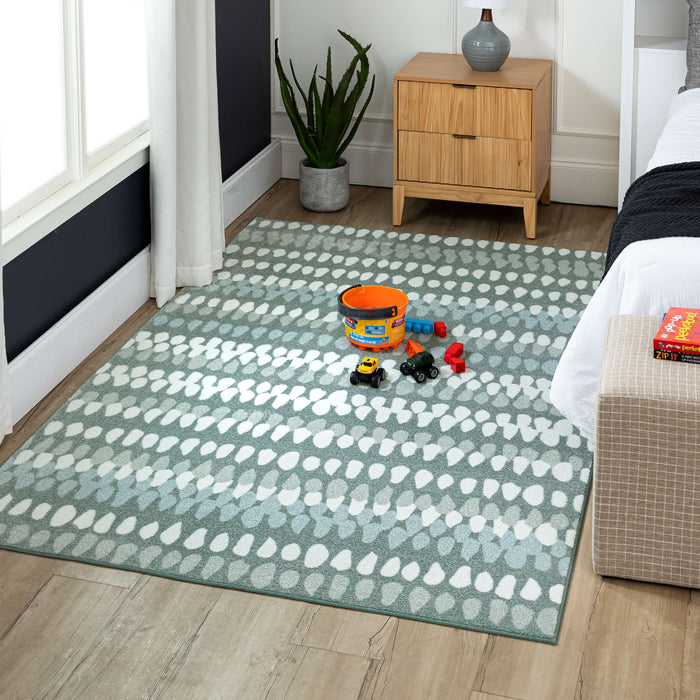 Technicolor Haley Stripe Grey Area Rug