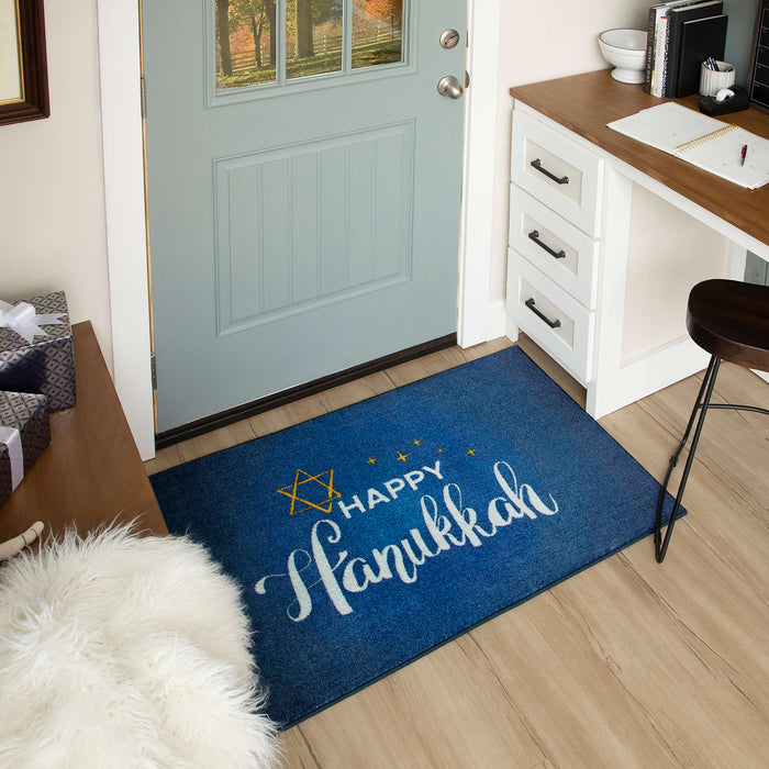 Happy Hanukkah Multi Accent Rug