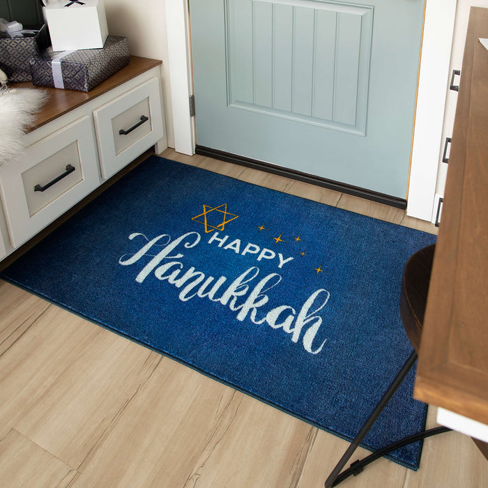 Happy Hanukkah Multi Accent Rug