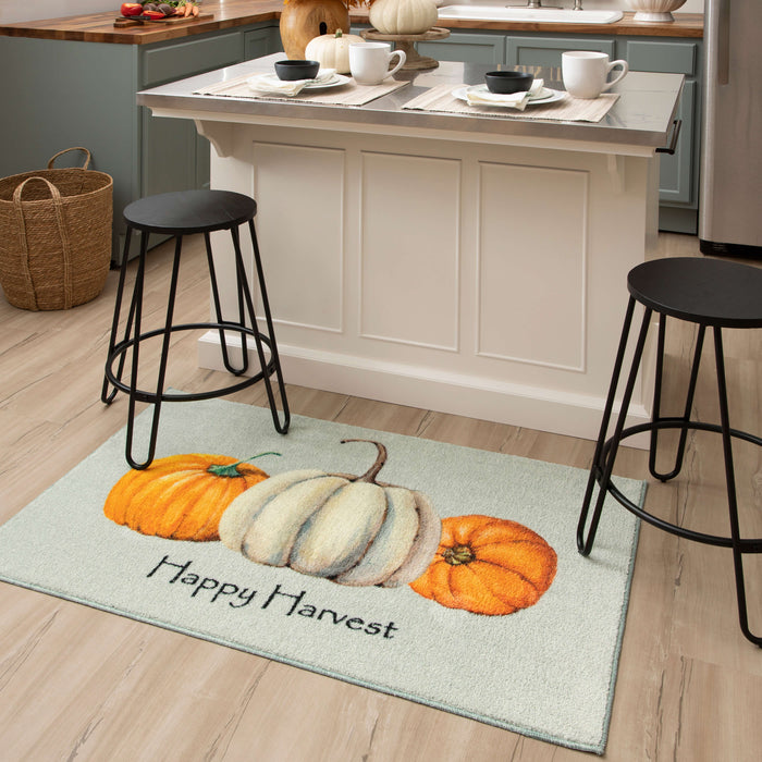 Happy Harvest Grey & Orange Accent Rug
