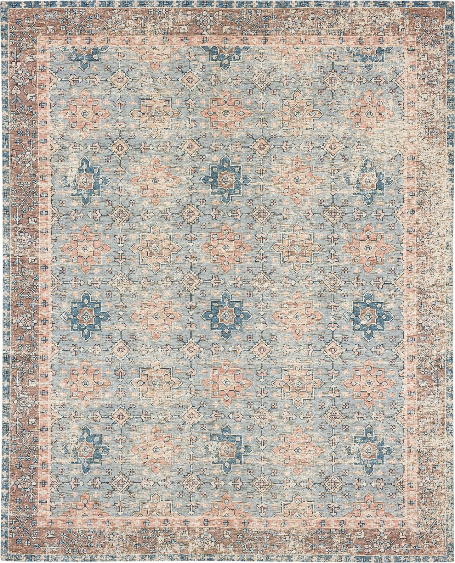 Karastan Zula Hazega Blue and Rose Area Rug