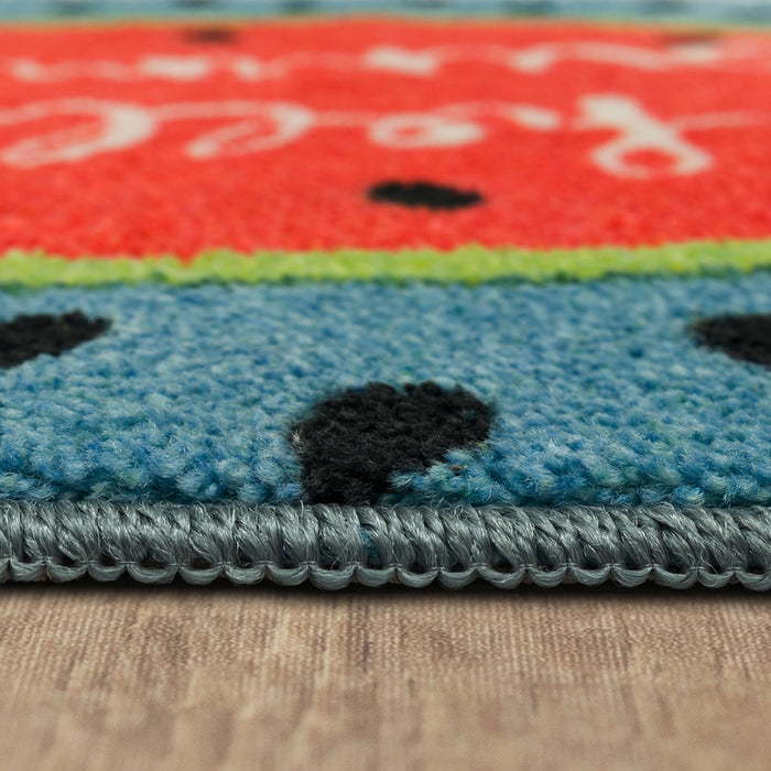 Hello Summer Blue & Red Accent Rug