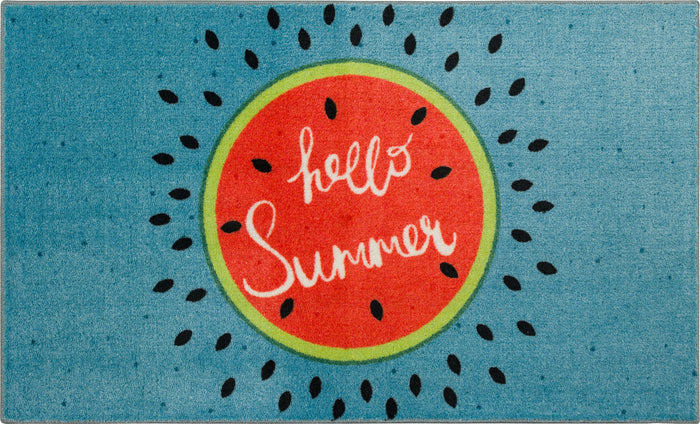 Hello Summer Blue & Red Accent Rug